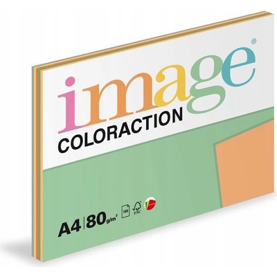 Farebný xerografický papier Coloraction 80 g A4 mix farieb pastelová 100 ks/bal.