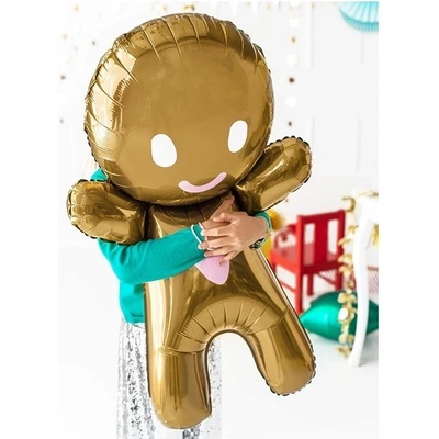 Party Deco FB82 Fóliový balón Perníček zlatý 67x97 cm