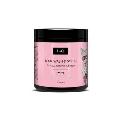 LaQ Kitten Peony čistiaci peeling na telo 220 g
