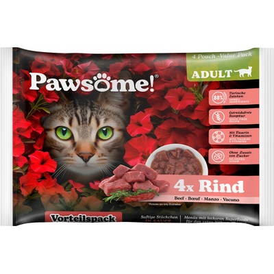 Pawsome! Adult s hovädziem mäsom 4 x 85 g