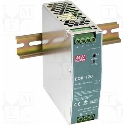 MEAN WELL EDR-120-48 Napájecí zdroj: spínaný; na lištu DIN; 120W; 48VDC; 2,5A; OUT: 1