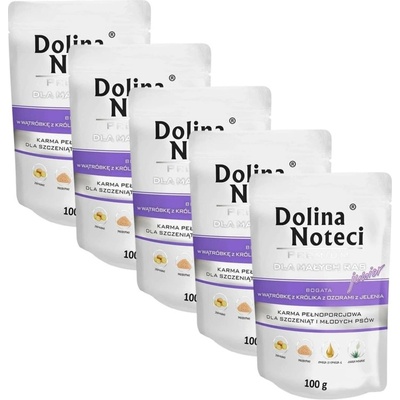 Dolina Noteci Premium Junior Small Breed Заек Черен дроб и Еленски езици 5 x 100 г