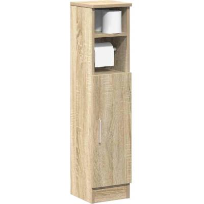vidaXL Шкаф за баня с поставка за ролкови дрехи, дъб Сонома, 20, 5x22x90 см (858499)