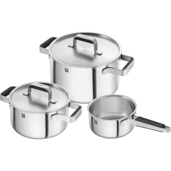 ZWILLING Pure Комплект тенджери с касерола и 2 капака, стоманен, 5 ел (1028804)