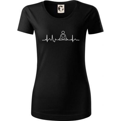 Ekg yoga Dámské triko z organické bavlny Černá