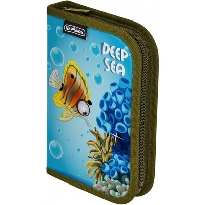 Herlitz Ученически несесер празен, 1 допълнително крило, момчета, Deep Sea - Herlitz