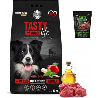 Tasty Dogs Life střední a velká plemena s hovězím masem 12 kg