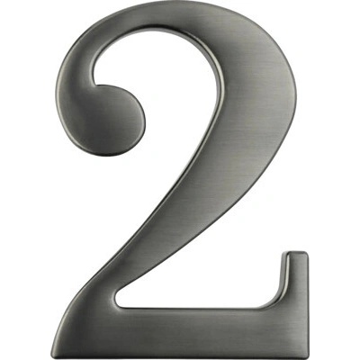 Číslica "2", výška 10cm, titán