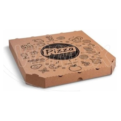 Wimex Krabica na pizzu mikrovlnitá lepenka kraft 32 x 32 x 3 cm