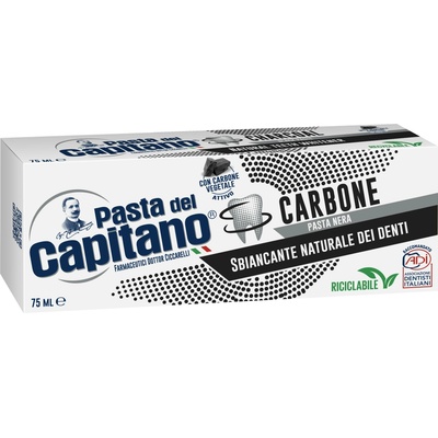 Pasta del Capitano Charcoal Prémiová s aktivním dřevěným uhlím 75 ml