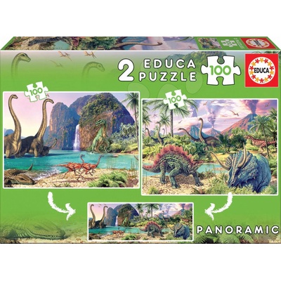 Educa - Puzzle 2x100 Dinosaurs - 100 piese