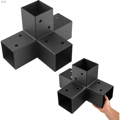 Domax Spojka nosníka čierna kovová 102x206x306 mm