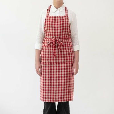 Linen Tales Ľanová zástera Red Gingham