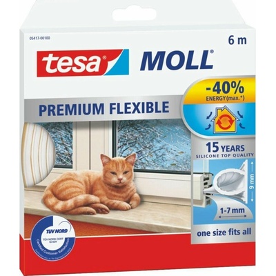 Tesa Tesamoll silikonové těsnění 6 m x 9 mm bílé