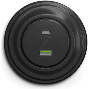 Kliklap - Ретро USB порт A+C с рамка в антрацит (KA0043K)