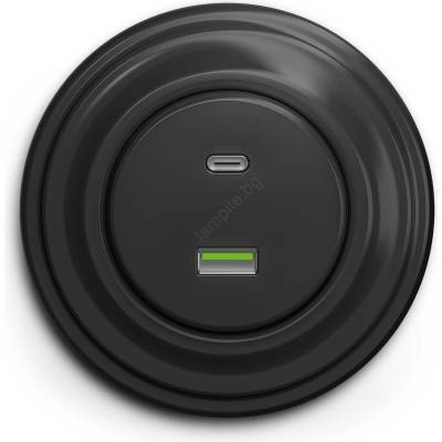 Kliklap - Ретро USB порт A+C с рамка в антрацит (KA0043K)