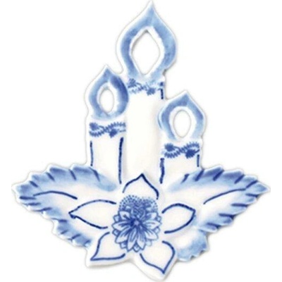 Český porcelán Vánoční ozdoba svíčky- cibulový porcelán 10241