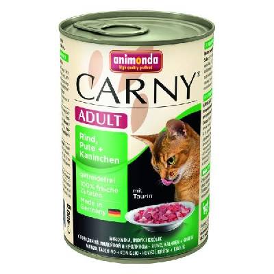 Animonda Carny konzerva pre mačky hovädzie + morka + králik 400g