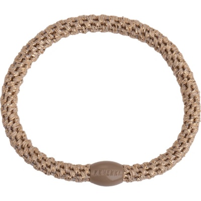 Gumička do vlasov Kknekki Slim Beige Glitter