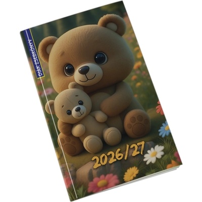 Realsystem Ученическа джобна книжка REALSYSTEM хартиена корица 125x205mm плюшено мече 2026-2027 5313-62 (5313-62)