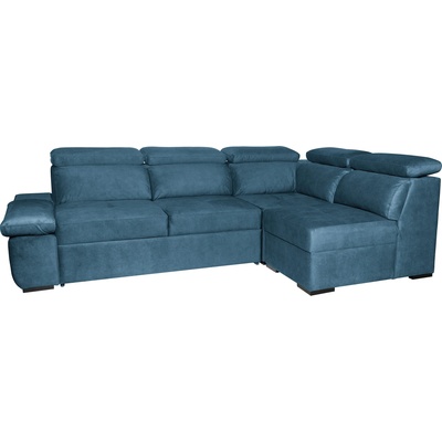 TEDIVA Десен ъглов диван havana с механизъм за сън - Морско синьо (mmamldprm-clo74)