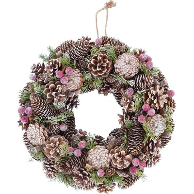 MagicHome Veniec Vianoce so šiškami 37 cm