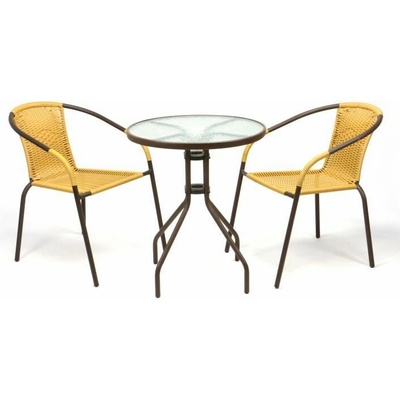 Garthen 35215 Záhradný balkónový set 2 stoličky + sklenený stôl