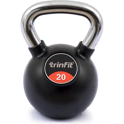TRINFIT Kettlebell kov / guma s chrom madlem PREMIUM 20 kg