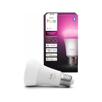 Philips White & Color Ambiance E27 LED light bulb, 1100lm, 16 million colors, dimmable LED light, bulb controllable via app and voice, compatible with Amazon Alexa, pack of 1, new generation - 929003853501