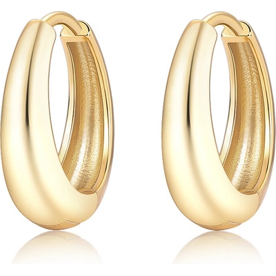 Olivie strieborné náušnice 16mm KRUHY GOLD 9286