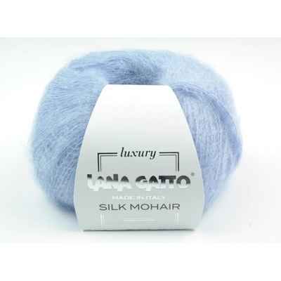 Lana Gatto pletací příze mohér hedvábí SILK MOHAIR světle modrá