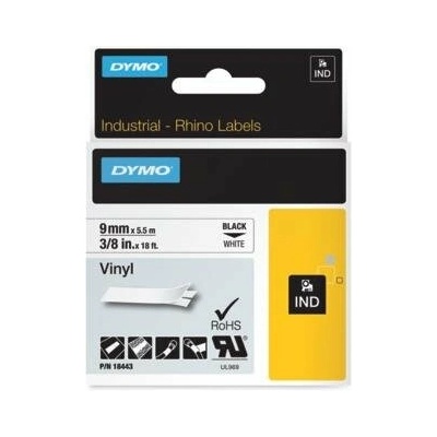 Flexibilná vinylová páska Dymo Rhino 9mm biela/čierna