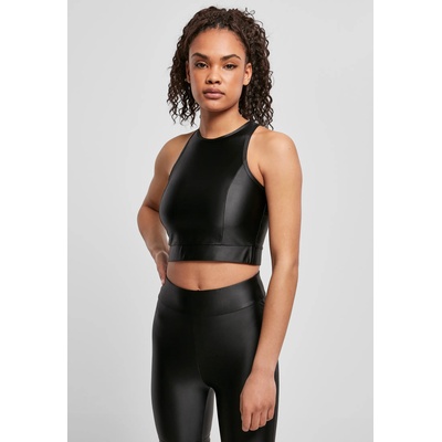 Urban Classics Дамски топ в черен цвят Urban Classics Cropped Shiny UB-TB4341-00007 - Черен, размер XS