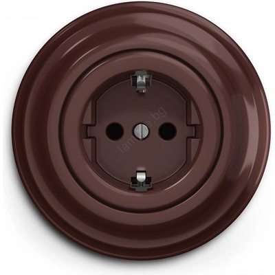 Reblig - Ретро домашна розетка с рамка SCHUKO 230V/16A, кафява (RG0034G)