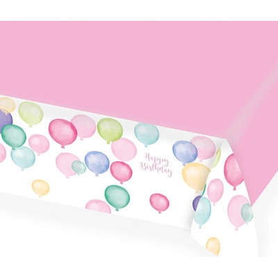 Amscan Obrus Happy Birthday Pastelové balóny 115x175cm