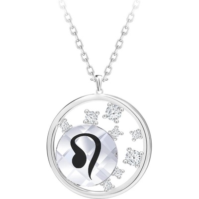 Preciosa Strieborný náhrdelník s českým krištáľom lev sparkling zodiac 6150 88