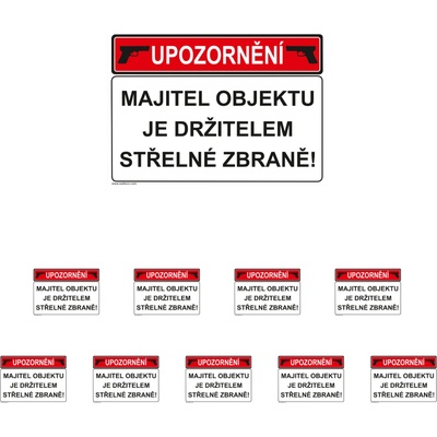 Walteco Majiteľ má zbraň 210x148mm, formát A5, samolepka Množstvo: 10 ks , 20177BP2