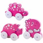 LEAN Toys Dinosaur on Wheels EVA Foam for Toddlers Pink Blue Mix Проходилка