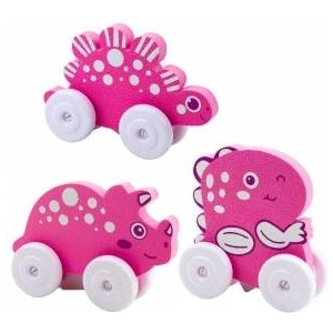 LEAN Toys Dinosaur on Wheels EVA Foam for Toddlers Pink Blue Mix Проходилка