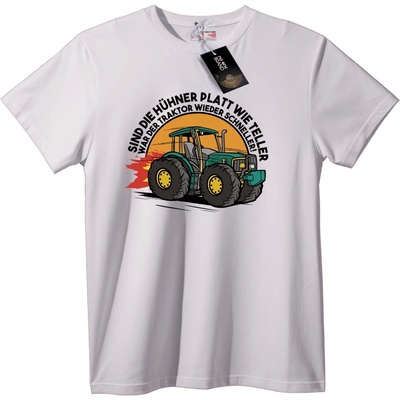 NOONEBRAND Тениска Ретро Трактор Слоган - 7XL, Black