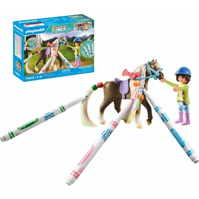 Playmobil 71640 Kone z vodopádu kreatívna sada s koňom a ceruzkami