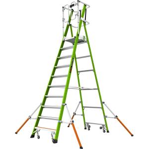 Little Giant Ladder Телескопична стълба от фибростъкло с предпазен кош Safety Cage - работна височина 4.83 метра (19710EN)