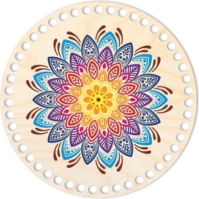 Woody Crafts Dno, víko, kruh 20 cm, Mandala 02