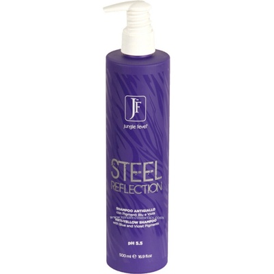 Jungle Fever Шампоан за премахване на жълти тонове Jungle Fever Steel Reflection No Yellow Shampoo 500ml
