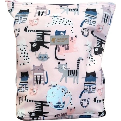 Monkey Mum softshellový Kočičky Růžový