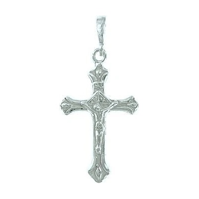 Infinitysilver Stříbrný přívěsek kříž s Kristem zdobený 441600