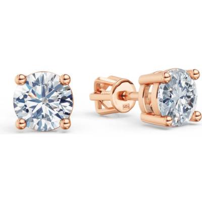 DF Dámske náušnice 3688 z ružového zlata s diamantmi s celkovou hmotnosťou 1,80 ct
