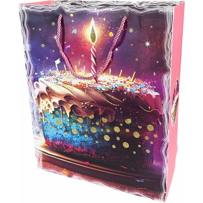 Dárková taška střední Happy Birthday se třpytkami Typ: 4