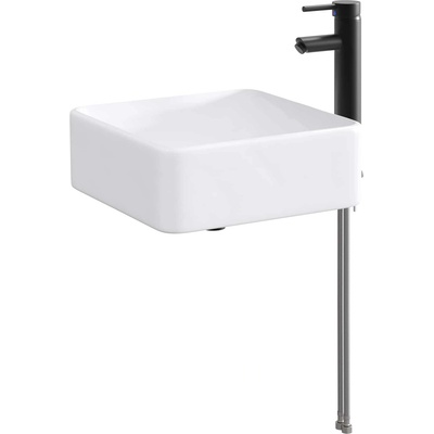 vidaXL Мивка за баня Матово черно 36, 5 x 36, 5 x 13 см Метал (890251)