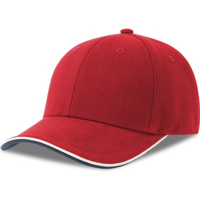 Atlantis Headwear Pilot Piping Sandwich 6 panelová sandwich těžká broušená COT-33050294199 Červená/bílá
